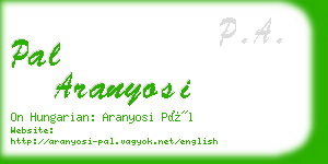 pal aranyosi business card